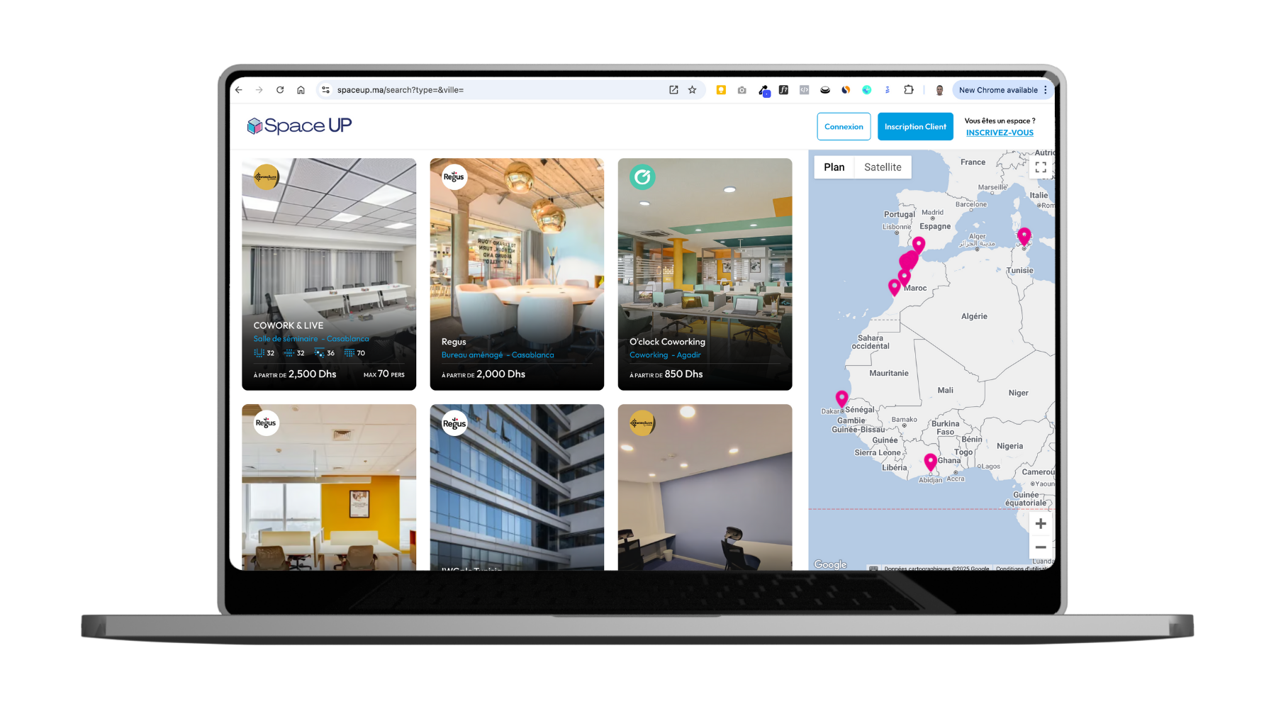 Aperçu du site SpaceUp