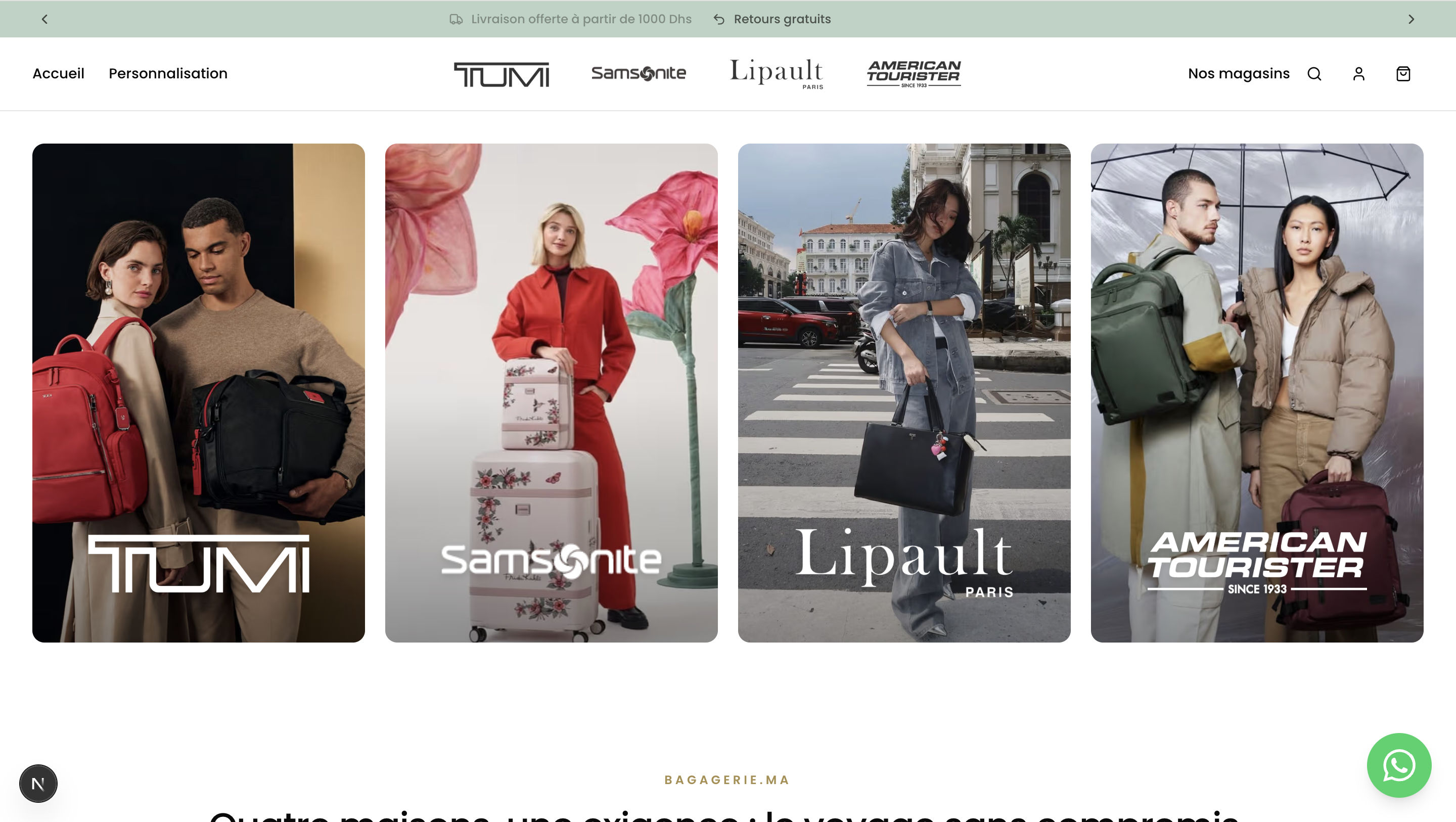 Aperçu du site Bagagerie