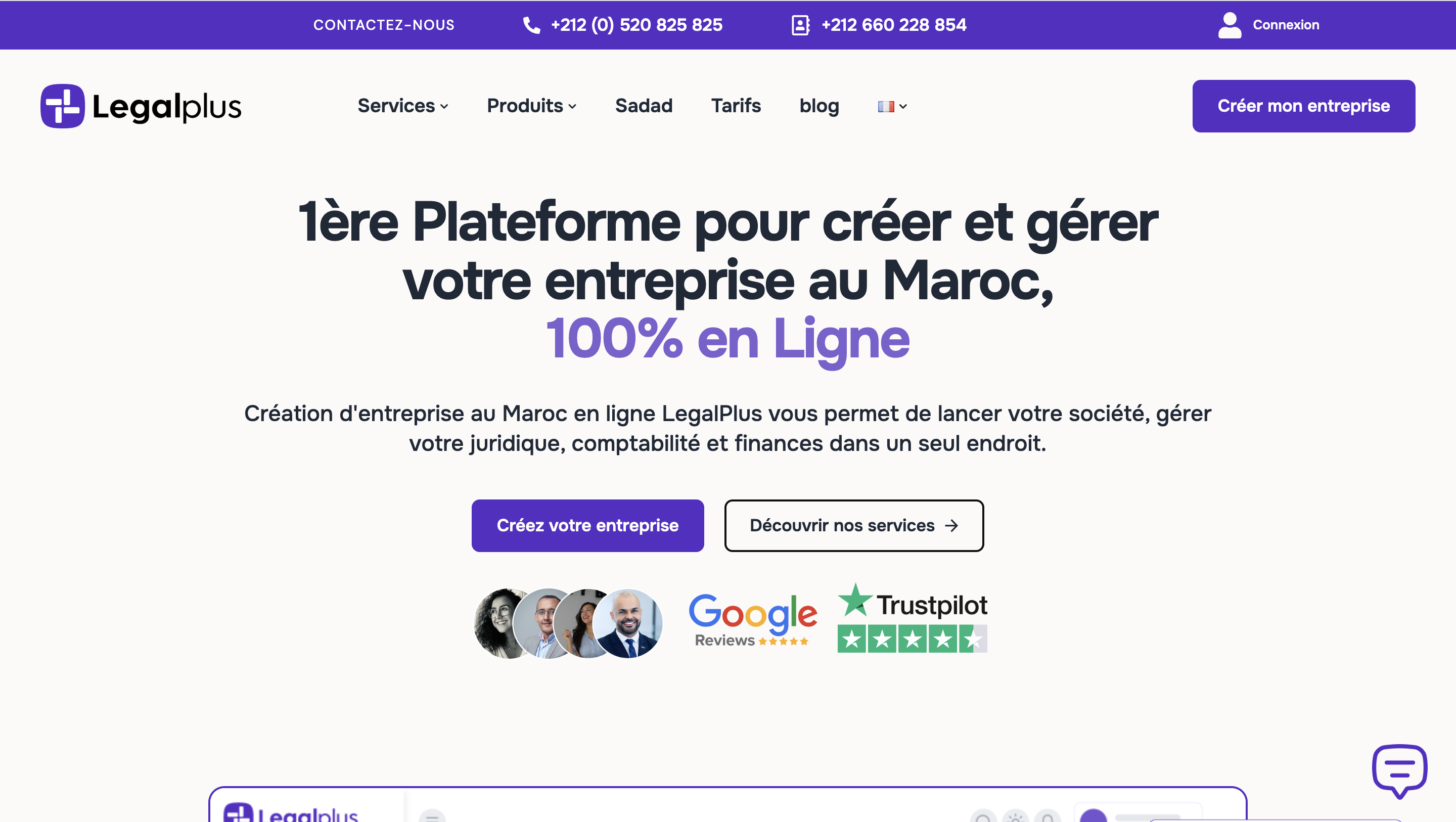 Aperçu du site Legal Plus